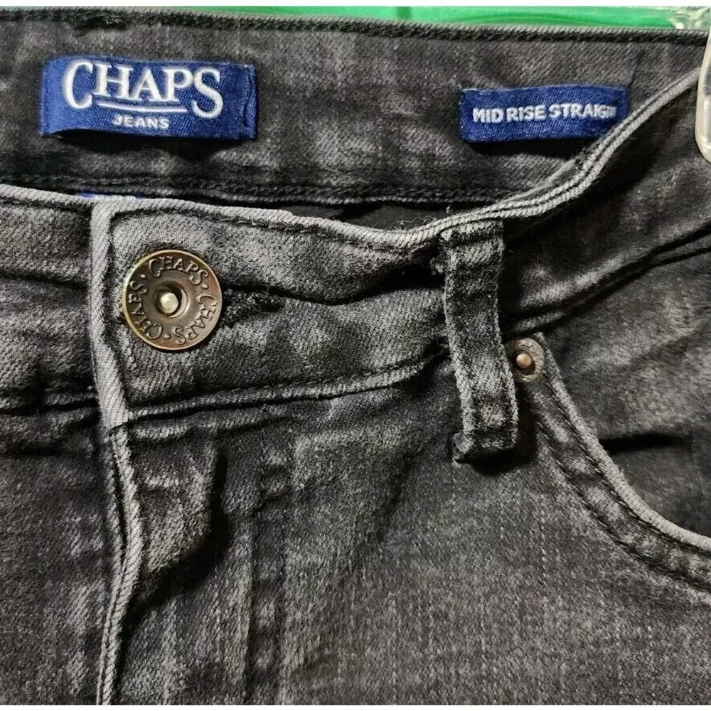 Chaps Women's Straight Leg Jeans Size 12 Solid Black